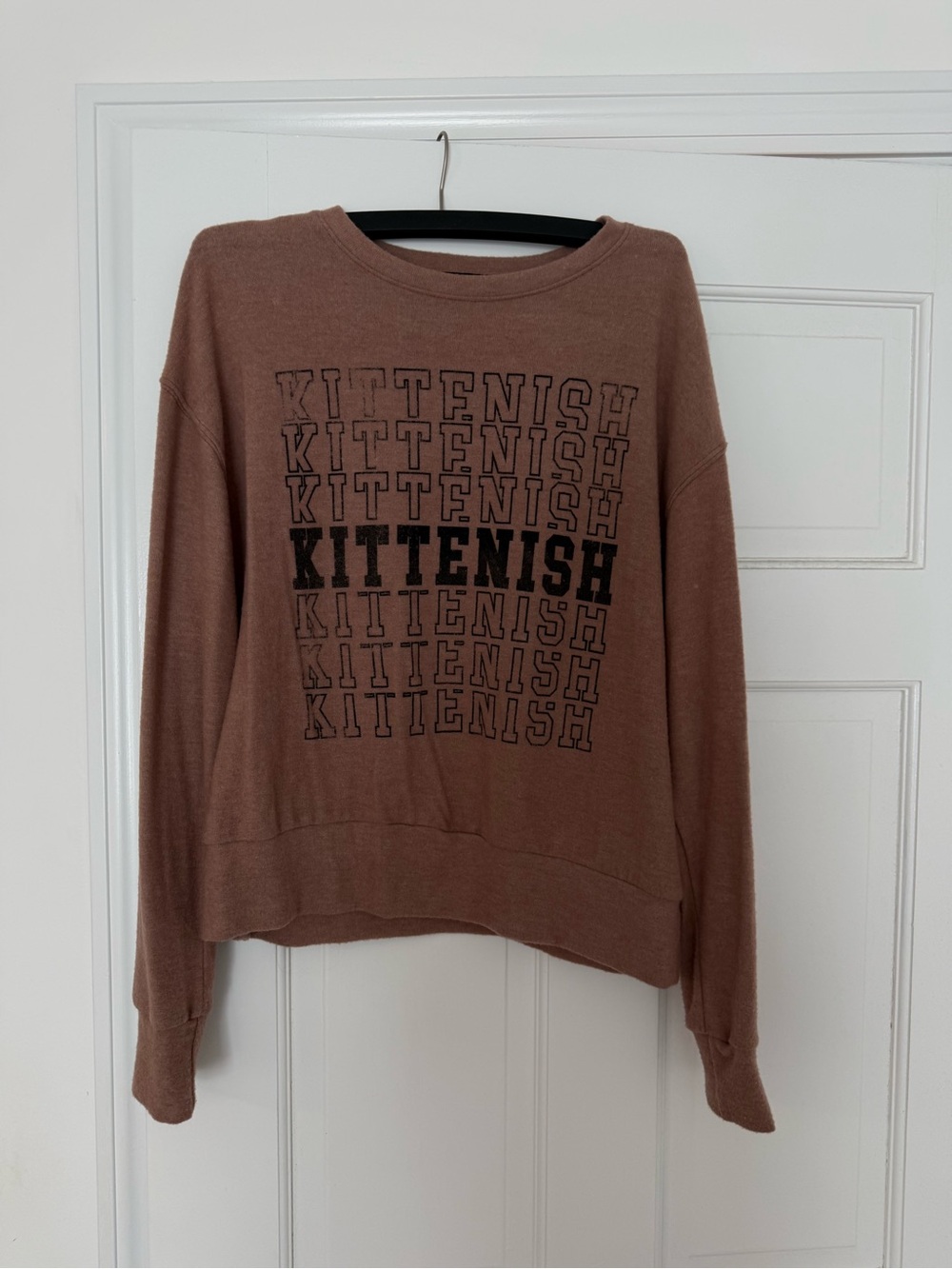 Kittenish Brown Crewneck Sweater